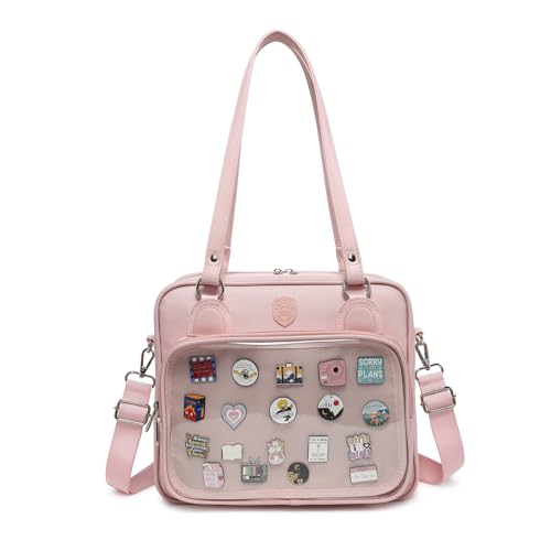 RAINBOW SMILE Canvas Ita Bag Backpack Crossbody Bag Kawaii Pin Display Bag Messenger Shoulder Bags - Image 1