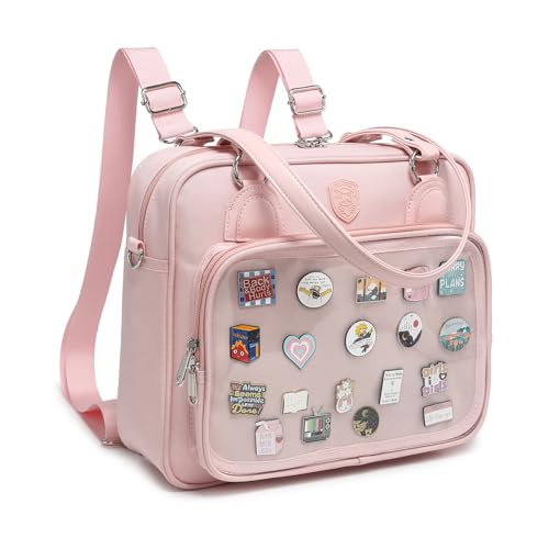 RAINBOW SMILE Canvas Ita Bag Backpack Crossbody Bag Kawaii Pin Display Bag Messenger Shoulder Bags - Image 3