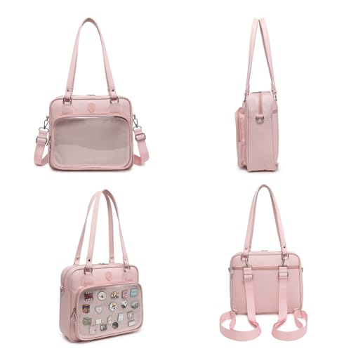RAINBOW SMILE Canvas Ita Bag Backpack Crossbody Bag Kawaii Pin Display Bag Messenger Shoulder Bags - Image 5