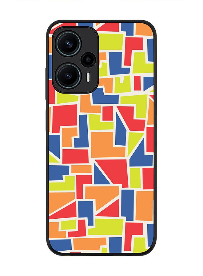 Stylizedd Rugged Black edge case for Xiaomi Poco F5 5G / Xiaomi Redmi Note 12 Turbo 5G Slim fit Soft Case Flexible Rubber Edges Anti Drop TPU Gel Thin Cover - Color Shapes - Image 1
