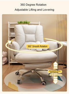 Hihonor Office Chair,Sedentary Comfortable Reclining Computer Chair,Gaming Chair,Dormitory Sofa Chair,Home Office Chair(Beige）  - Image 3