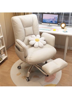 Hihonor Office Chair,Sedentary Comfortable Reclining Computer Chair,Gaming Chair,Dormitory Sofa Chair,Home Office Chair(Beige）  - Image 1