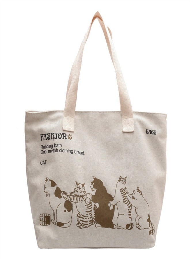 Tote bag canvas large capacity shoulder crossbody fashion handbag  - Image 1