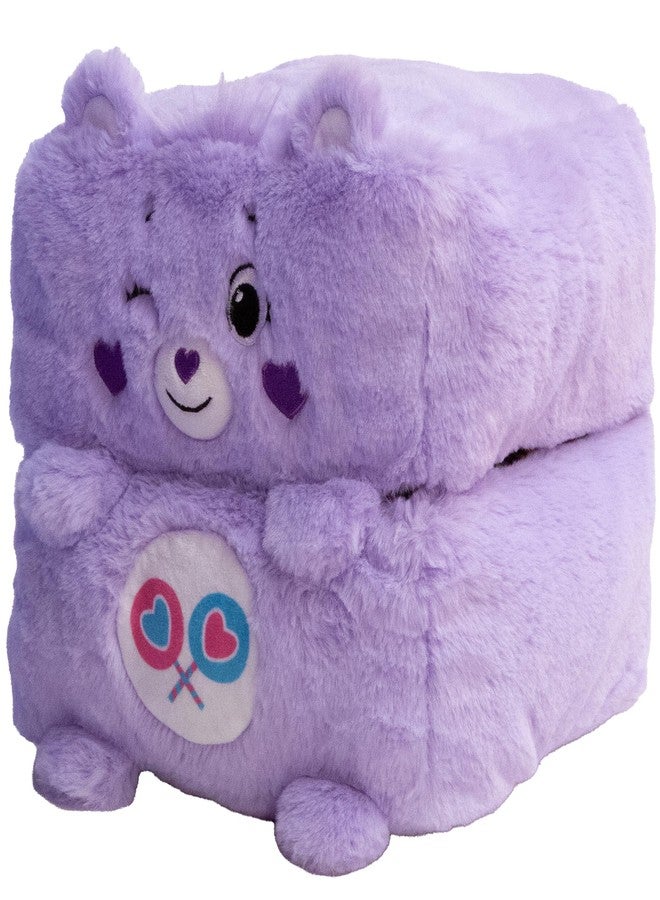 Happy Nappers: Care Bears 10" Pop N' Play Cube - Share Bear - Mushmillow Character Unfolds Into A Plush Pillow, Multi-Use, Chair-Footrest, Kids Toy - Image 1