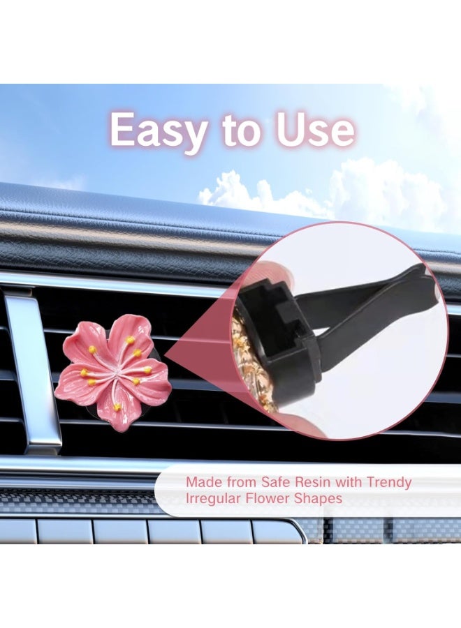 HALAMODO 5 Pcs Cute Car Air Freshener Vent Clips Flower Air Vent Clips for Fresheners Car Accessories Aesthetic Interior Decor for Women Peach Blossom - Image 5