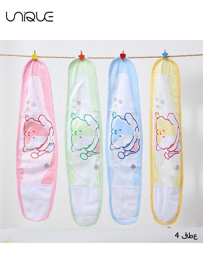 Unique - 4 PcsBaby belly strap- Cartoon Baby Belly Band Infant Umbilical Hernia Belt Baby Belly Belt Newborn Infant Belly Wrap Newborn Belly Binder (Yellow Green Blue Pink) - Image 1