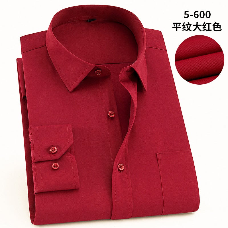 Grey long sleeve mens professional shirt tooling 2021 new spring and autumn middle-aged business cotton shirt mens work clothes wholesale 5-600  - Image 1