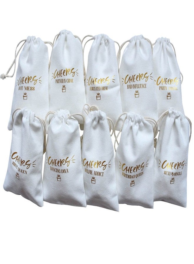 Snogisa 10 Pack Hangover Kit Party Favor Bags for Bachelorette and Birthday, Drawstring Squad Bags - Image 1
