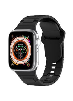 Replacement Strap For Apple Watch SE 40mm Square Buckle Armor Style Silicone Watch Band Black