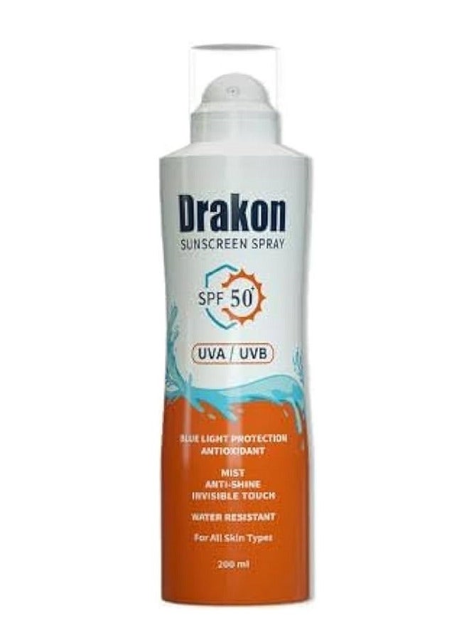 دراكون بخاخ واقي من الشمس بمعامل حماية SPF50+ لجميع أنواع البشرة 200 مل - Image 1