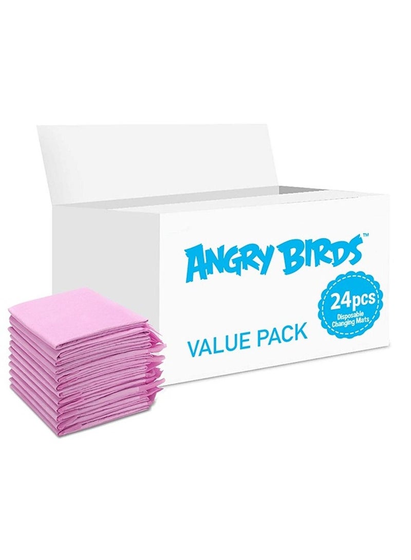 Angry Bird Disposable Changing Mats, 24 Counts, Soft Waterproof Mat - Image 1