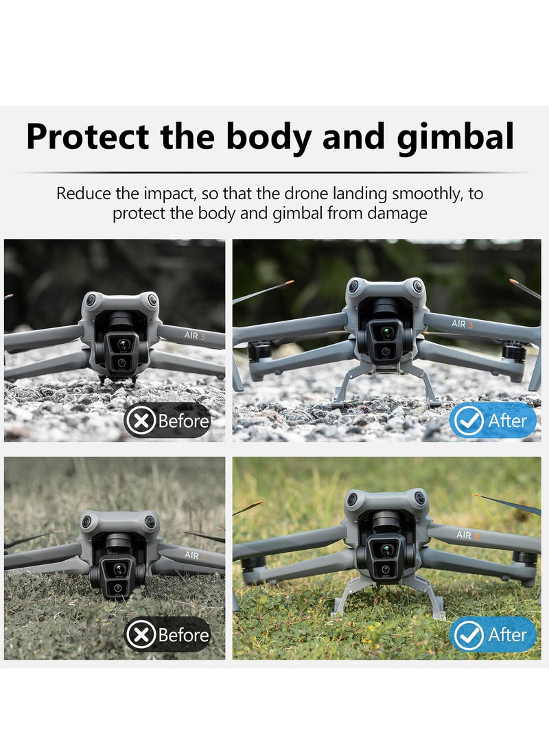 Foldable Landing Gear for DJI Air 3, Extended Height Kit for Fly More Combo Drone Accessories (Grey)  - Image 3