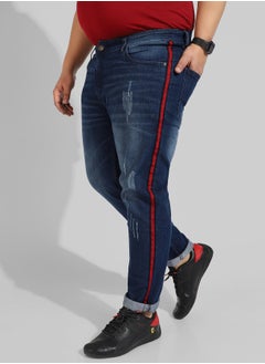 Instafab Plus Men's Classic Blue Dark-Washed Regular Fit Denim Jeans  - Image 3