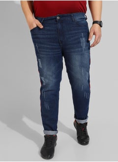 Instafab Plus Men's Classic Blue Dark-Washed Regular Fit Denim Jeans  - Image 2