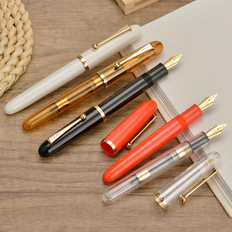 Lanxivi Jinhao 9016 Fountain Pen Fine Point, Dadao Series Clear Acrylic Heartbeat Nib with Large Converter for Writing, Signature and Calligraphy - Image 5