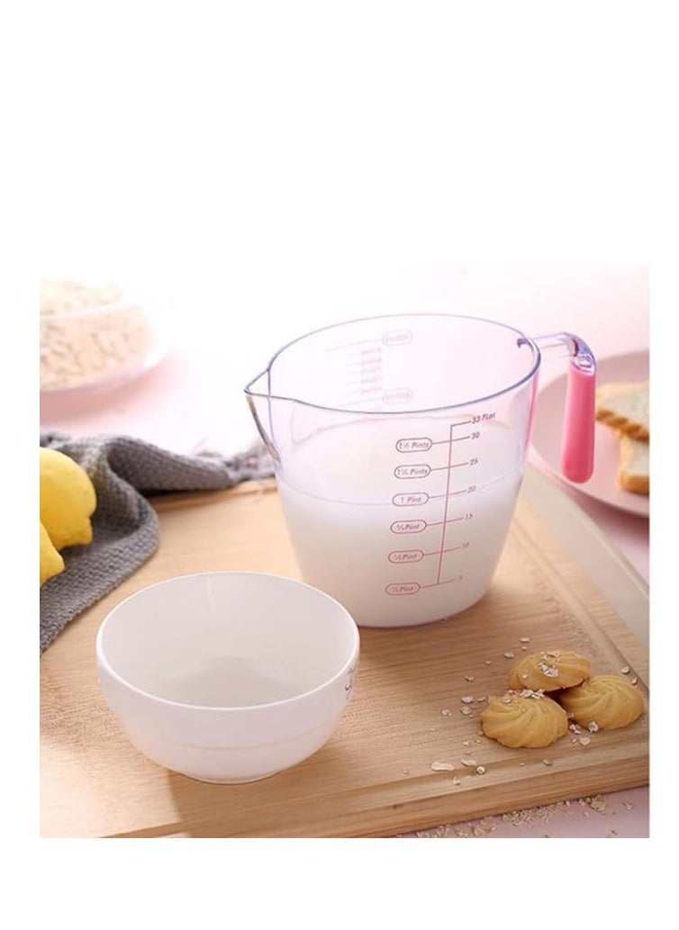 Generic - 3pcs Clear Plastic Measuring Bowls Set 200ml/400ml/900ml, Easy to Read Measurements, Precise Cooking - Image 1