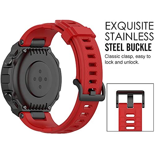 QGHXO Band for Amazfit T-Rex, Soft Silicone Replacement Band for Amazfit T-Rex/T-Rex Pro Smartwatch (No Tracker, Replacement Bands Only) - Image 3