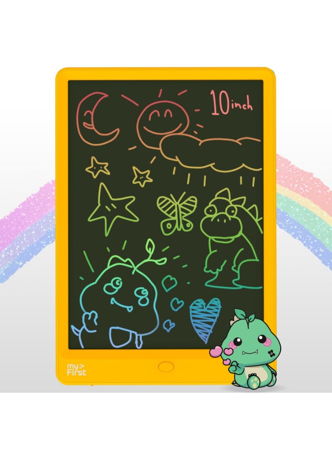 myFirst Sketch 3 | LCD Writing Tablet for Kids, 10" Size Drawing Doodle Board, Zero Delay, One-Key Erase Function, Lock Switch, Pressure Sensitive, Pen-on-Paper Experience, 1yr Battery Life - Yellow - Image 1