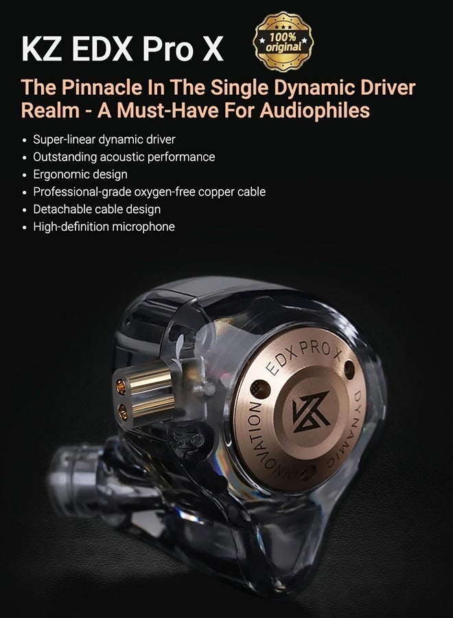 KZ EDX Pro X Wired Earphones HiFi Stereo Bass In Ear Gaming Headphones Noise Isolating Sport Earbuds with Microphone - Image 3