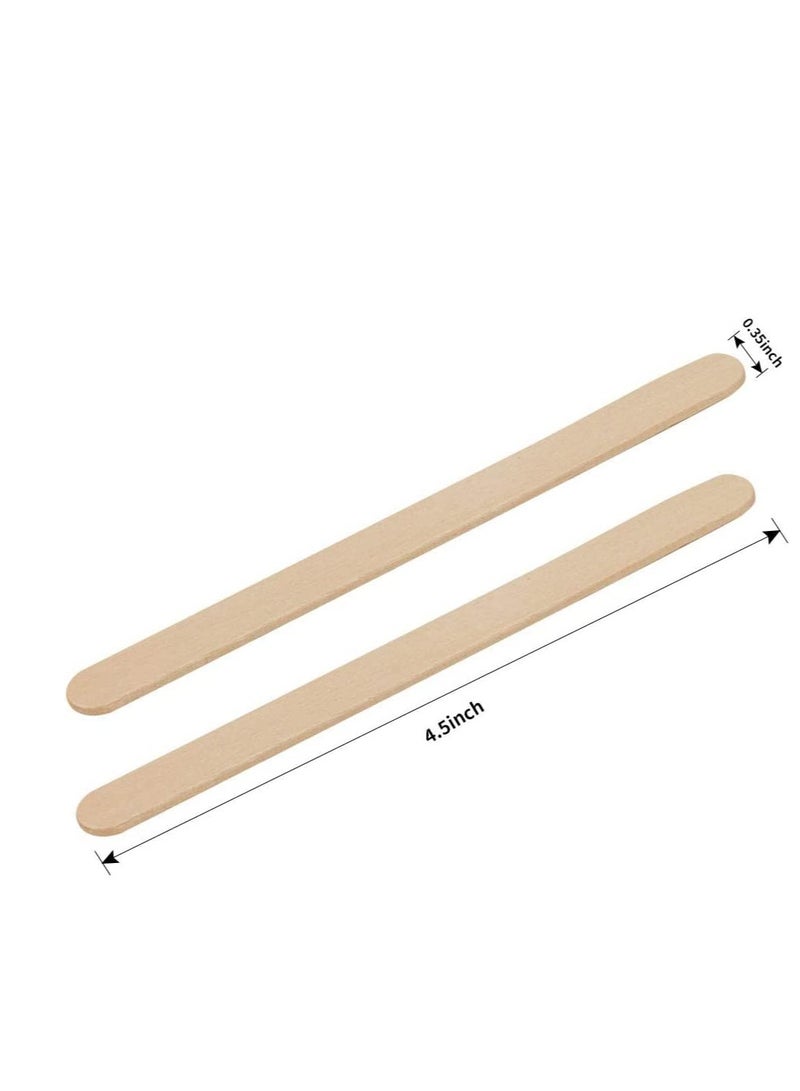 MARKQ Wooden Craft Sticks 4.5 inches Popsicle Sticks for Ice Cream, Lollipop, Waxing, Resin Stirring, Kids Art Supplies (50 Pieces) - Image 2