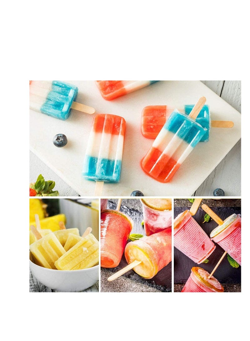 MARKQ Wooden Craft Sticks 4.5 inches Popsicle Sticks for Ice Cream, Lollipop, Waxing, Resin Stirring, Kids Art Supplies (50 Pieces) - Image 4