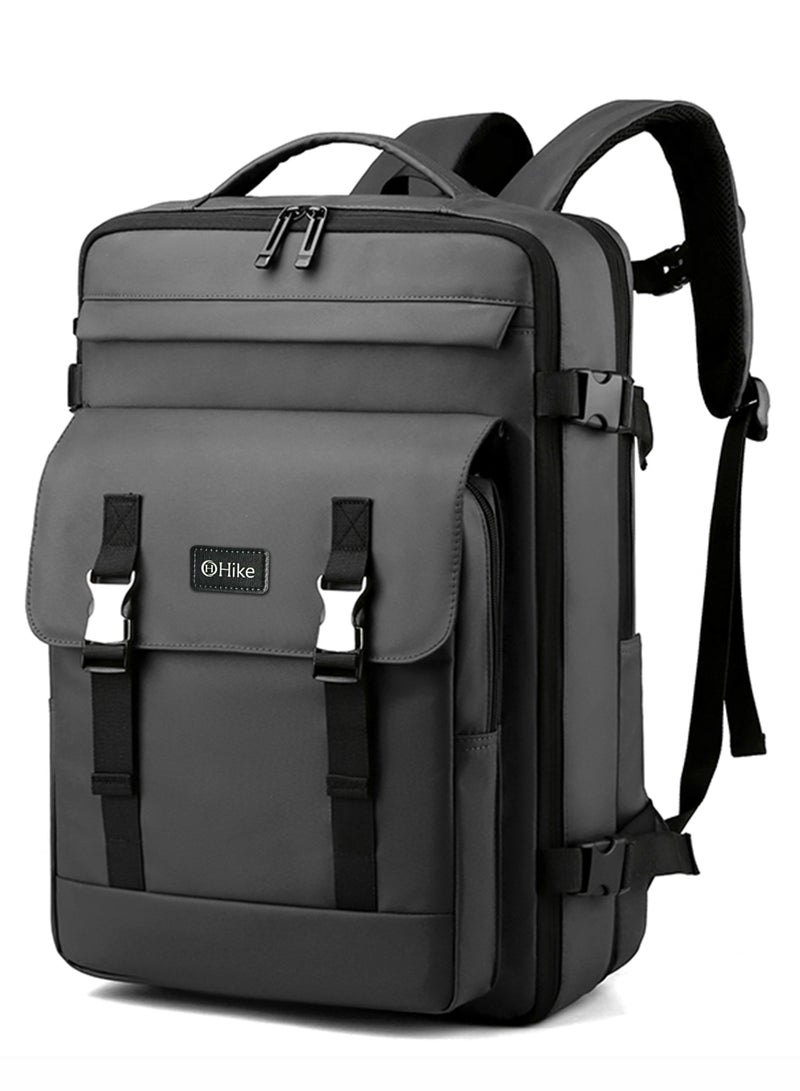 Hike Unisex Expandable Laptop Backpack Water Resistant Daypack with Separate Laptop Compartment for Travel/Business/College, HK63011-1- GREY - Image 3