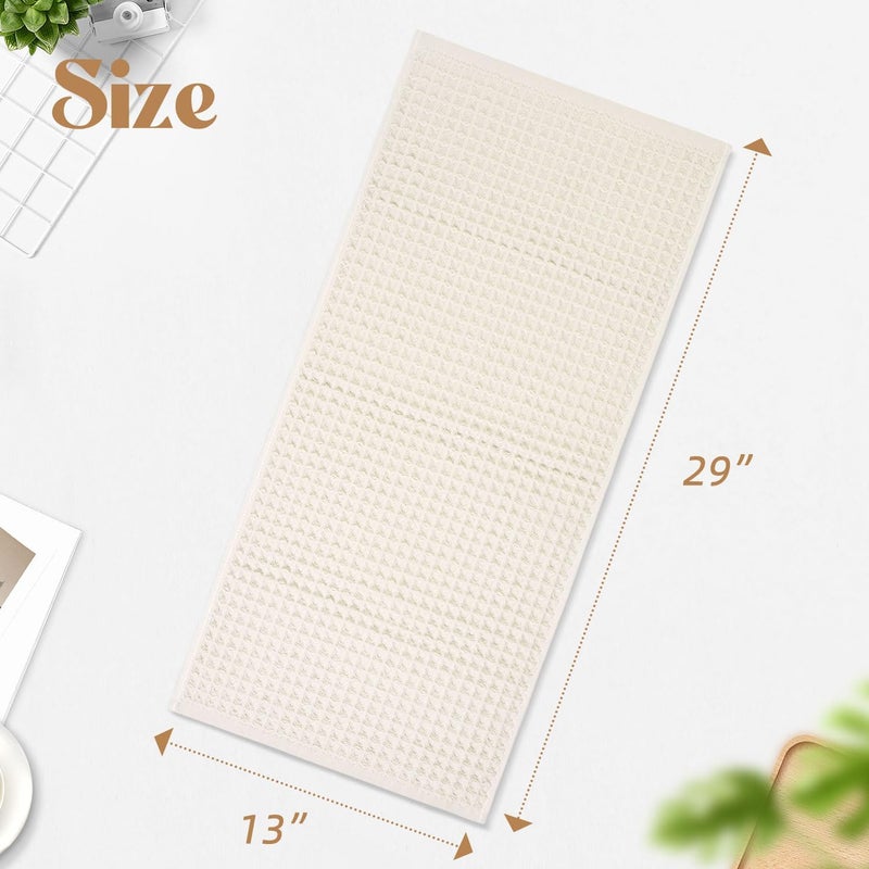 Jacquotha Waffle Hand Towels 5-Piece (Mist White) â€“ Cotton, Quick Dry, Lint Free, 13â€ x 29â€ - Image 5