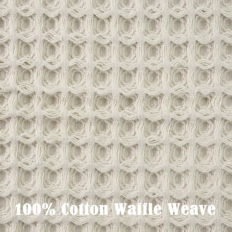 Jacquotha Waffle Hand Towels 5-Piece (Mist White) â€“ Cotton, Quick Dry, Lint Free, 13â€ x 29â€ - Image 4
