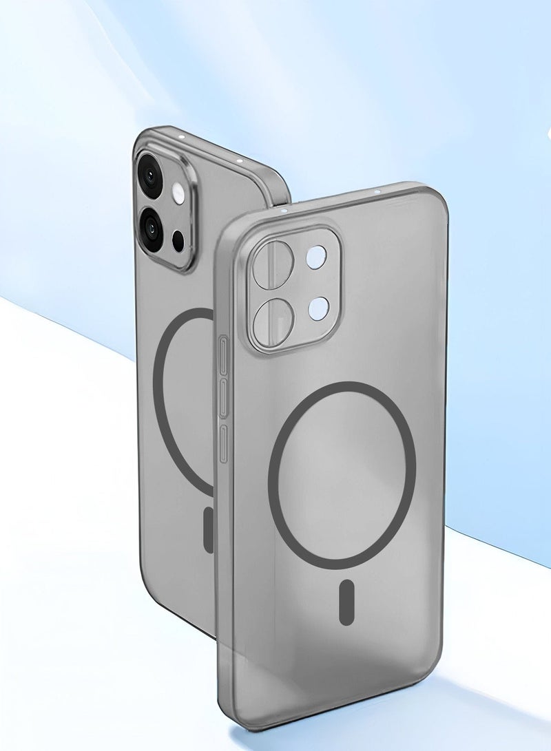 دبليو تيك غطاء حماية أنيق لجهاز OnePlus 13T 5G 2025 من سلسلة Syndee، هجين شفاف مع شحن مغناطيسي وحواف كاميرا مرتفعة - رمادي - Image 2