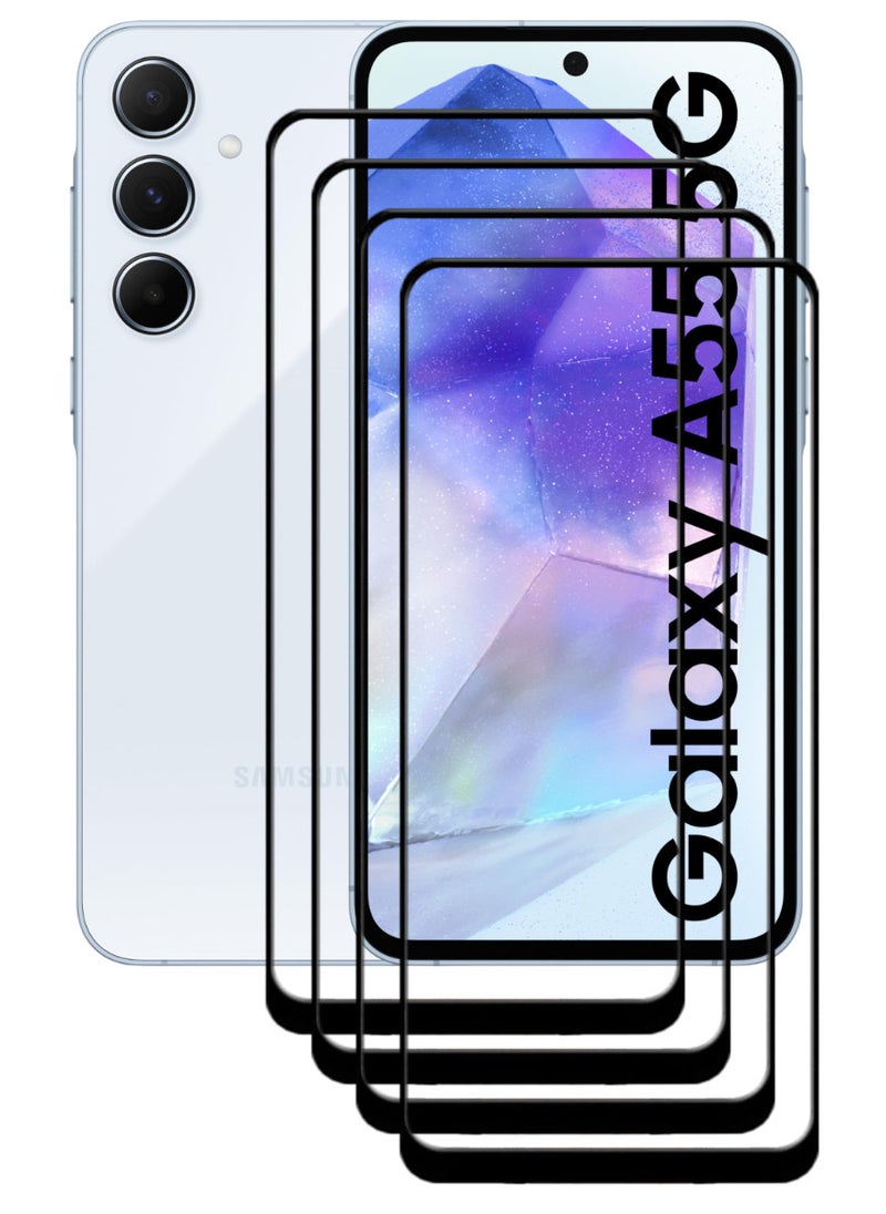 ACLIX 4 Pieces Antistatic ESD Dustproof Premium Quality High Definition Tempered Glass Screen Protector Designed For Samsung Galaxy A55 - Image 1