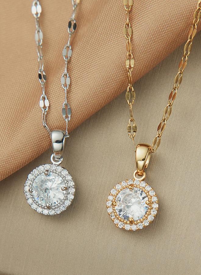 Take Two Circle Embellished Drop Necklace - Image 2