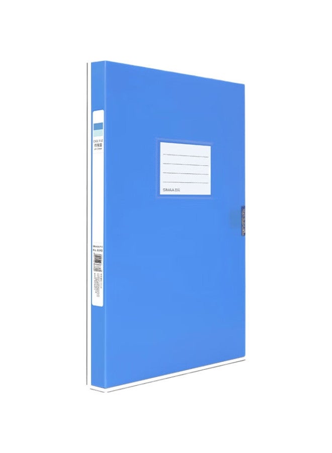 Simaa 1 Pack 20Mm A4 Plastic Pp File Box Document Box Storage Box For Vouchers And Financial Records Office Supplies 20171 Blue - Image 2