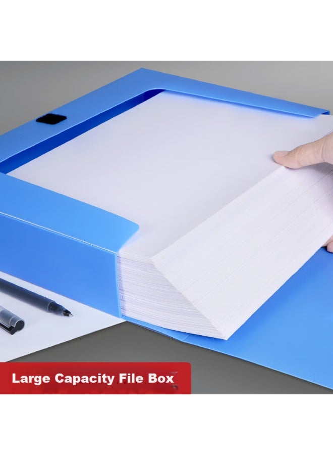 Simaa 1 Pack 20mm A4 Plastic Pp File Box Doent Box Storage Box For Vouchers And Financial Records Office Supplies 20171 Blue - Image 5