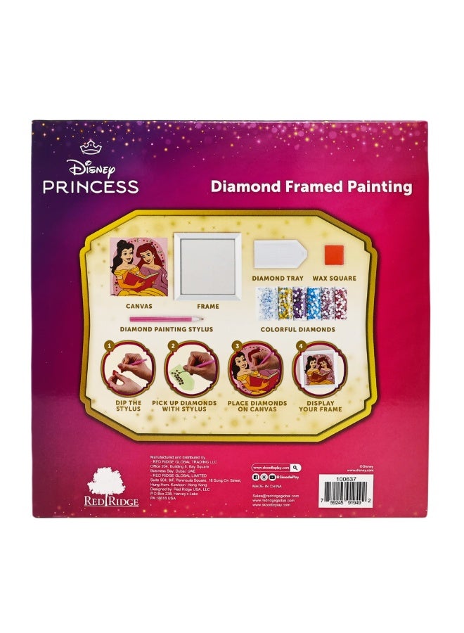 Disney Princess Diamond Framed Painting Kit - Cinderella & Snow White DIY Crystal Art Set with Frame - Creative & Fun Craft Activity for Kids Ages 6+ - Image 4