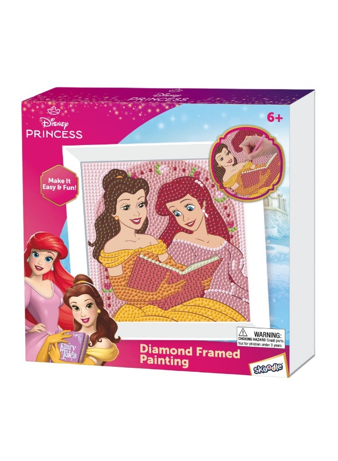 Disney Princess Diamond Framed Painting Kit - Cinderella & Snow White DIY Crystal Art Set with Frame - Creative & Fun Craft Activity for Kids Ages 6+ - Image 1