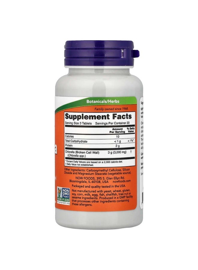 NOW Chlorella 60 Tablets (1,000 mg per Tablet) - Image 2