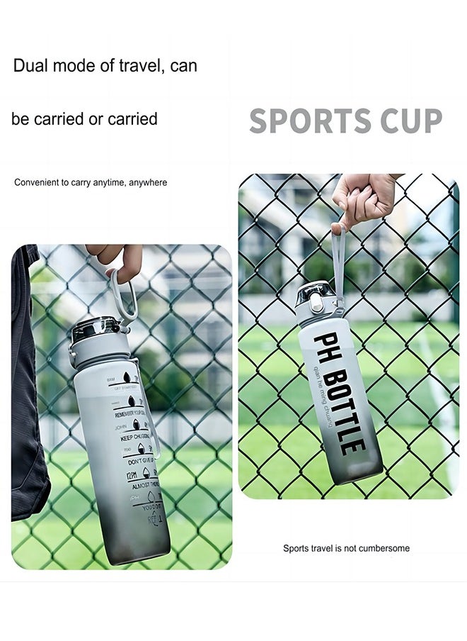 Generic - Large-Capacity Sports Water Bottle, Leak-Proof Tritan BPA-Free, Gradient Pop-up Straw Cup, Large-Capacity Space Sports Water Bottle, Outdoor Convenient Water Bottle With Scale - Image 1