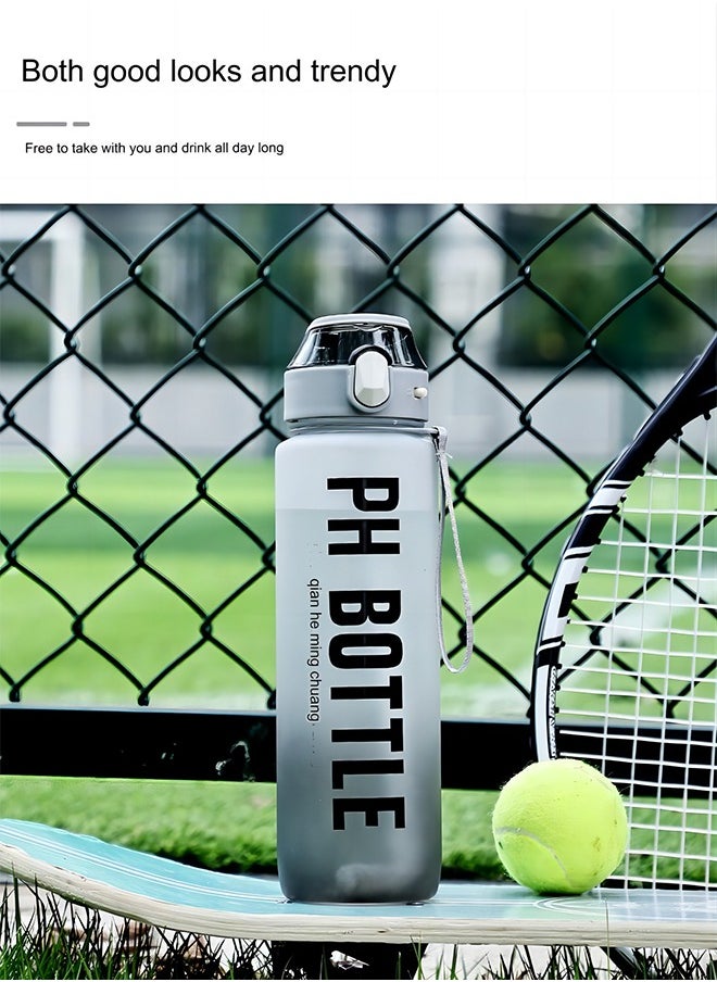 Generic - Large-Capacity Sports Water Bottle, Leak-Proof Tritan BPA-Free, Gradient Pop-up Straw Cup, Large-Capacity Space Sports Water Bottle, Outdoor Convenient Water Bottle With Scale - Image 1