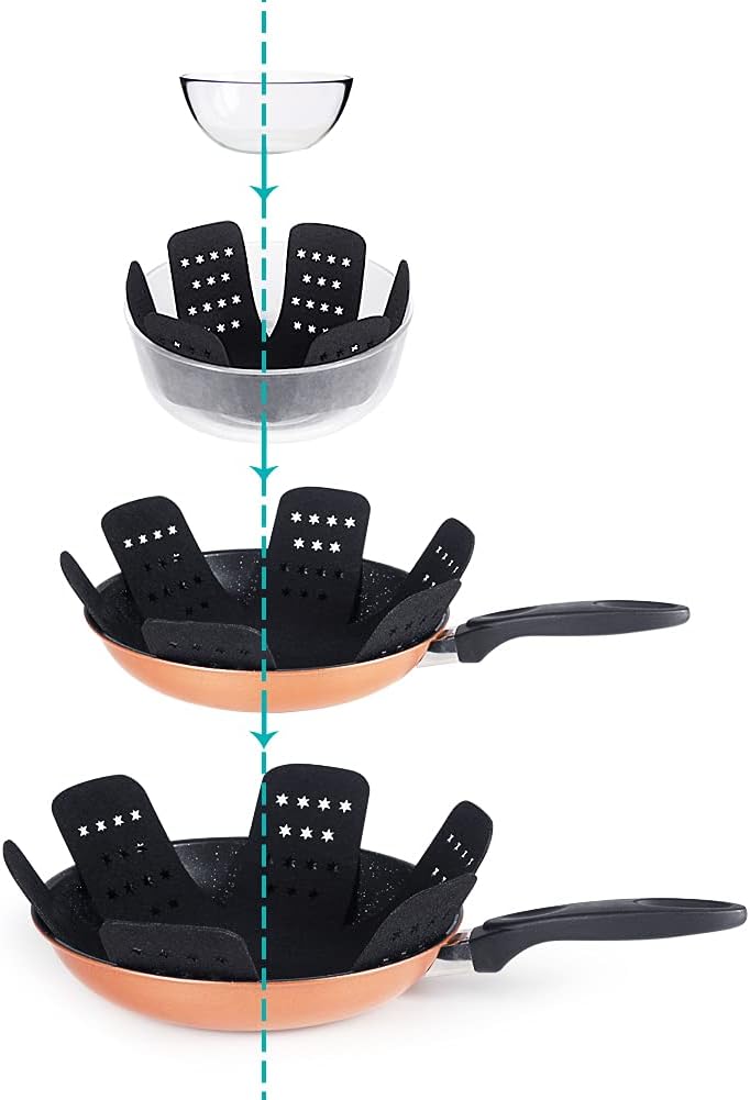 BYKITCHEN Pan Protector with Stars, Set of 12 and 3 Different Sizes, Black Pan Separators, Felt Pot Protectors for Stacking and Separating Your Cookware - Image 2
