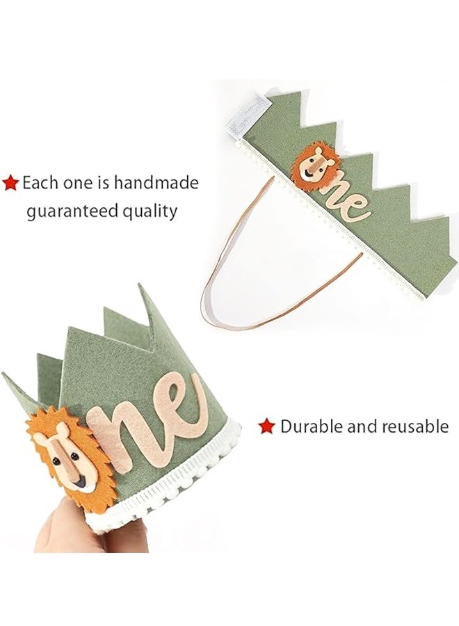 Baby First Birthday Crown, Jungle Wild One Hat 1st Birthday Hat Boy Lion Party Decorations, Suitable For Children'S Birthday Parties - Image 3