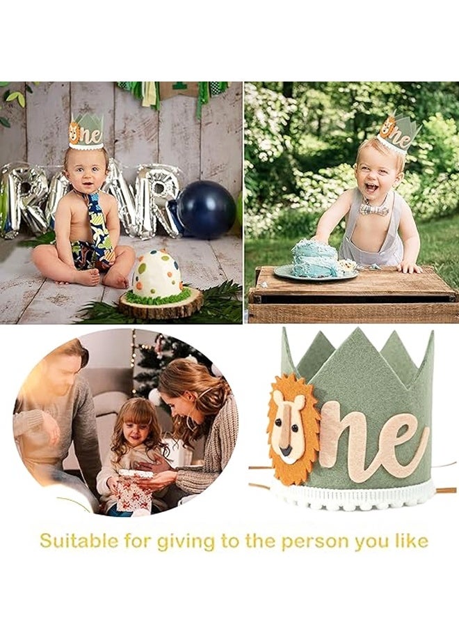 Baby First Birthday Crown, Jungle Wild One Hat 1st Birthday Hat Boy Lion Party Decorations, Suitable For Children'S Birthday Parties - Image 5