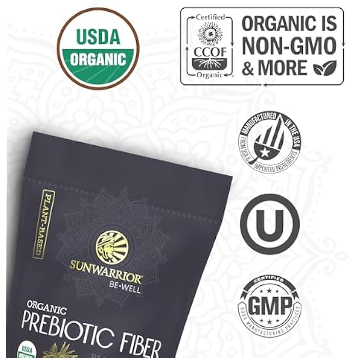 Sunwarrior Fiber Supplement Prebiotic Organic | Vegan Fiber Supplement Plant-Powered Gut Health Booster with Pure Ingredients for Digestive Harmony | Vegan & Non-GMO | 8oz Pouch (30 SRV) Be Well by Sunwarrior - Image 3