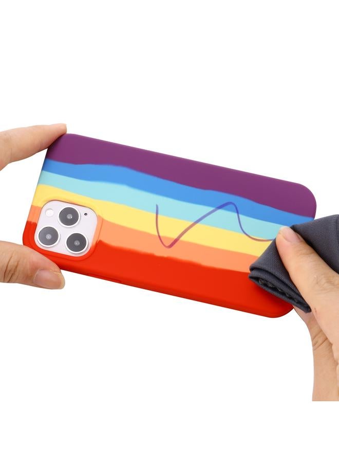 Zaboon Case For iPhone 12 mini Rainbow Liquid Silicone Shockproof Full Coverage Protective Case - Image 4