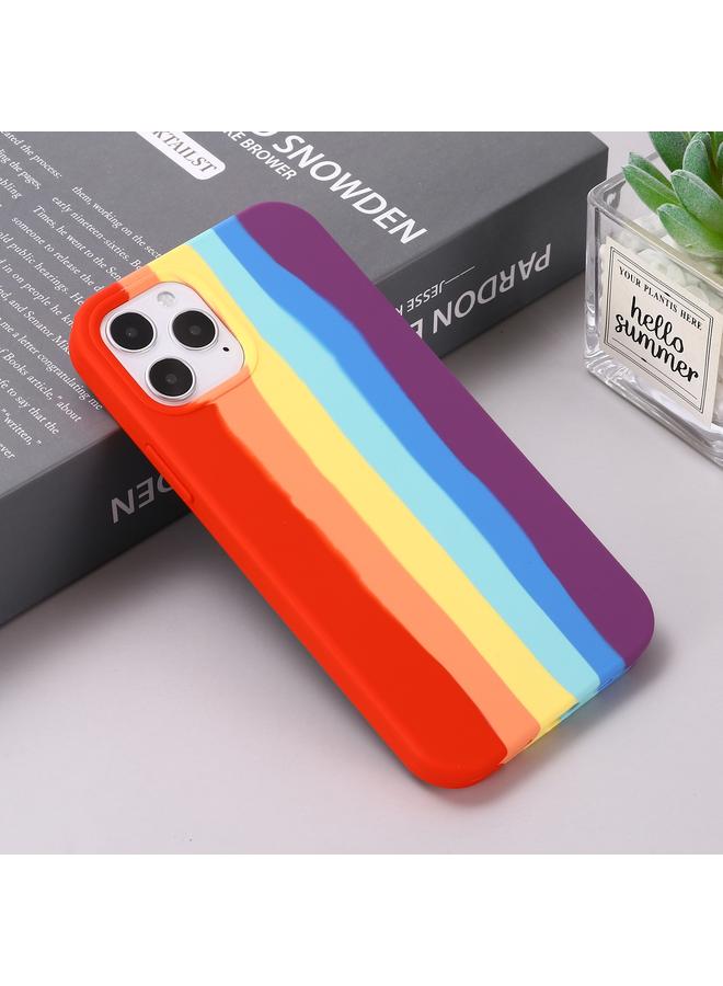 Zaboon Case For iPhone 12 mini Rainbow Liquid Silicone Shockproof Full Coverage Protective Case - Image 5