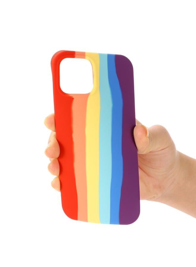 Zaboon Case For iPhone 12 mini Rainbow Liquid Silicone Shockproof Full Coverage Protective Case - Image 3