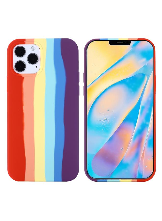 Zaboon Case For iPhone 12 mini Rainbow Liquid Silicone Shockproof Full Coverage Protective Case - Image 2