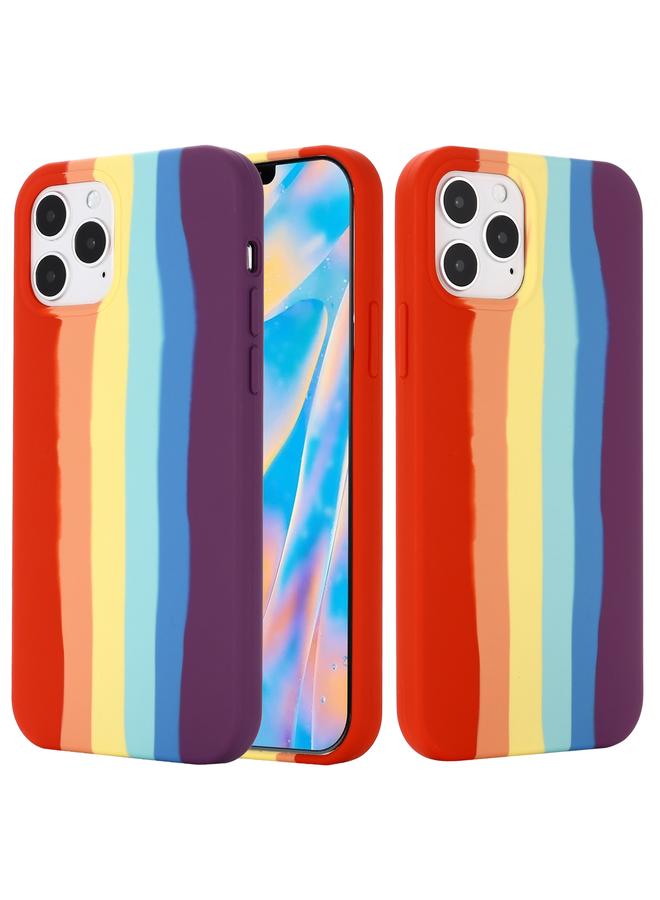 Zaboon Case For iPhone 12 mini Rainbow Liquid Silicone Shockproof Full Coverage Protective Case - Image 1