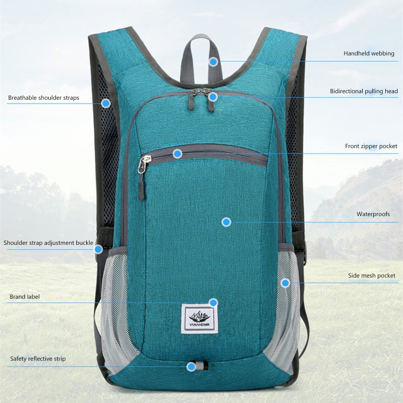DOJUNS Hiking Backpack 15L Small Travel Backpack Lightweight Foldable Daypack Packable Camping Backpacks for Women Men (Orange) - Image 5