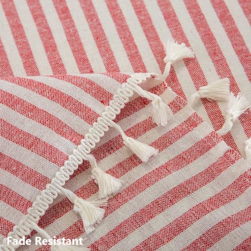 TruDelve Cloth Tablecloths Rectangular Red and White Striped Tablecloth Outdoor Picnic Table Cloth Rectangle Table Cover (Red,70"x55",Rectangular) - Image 5