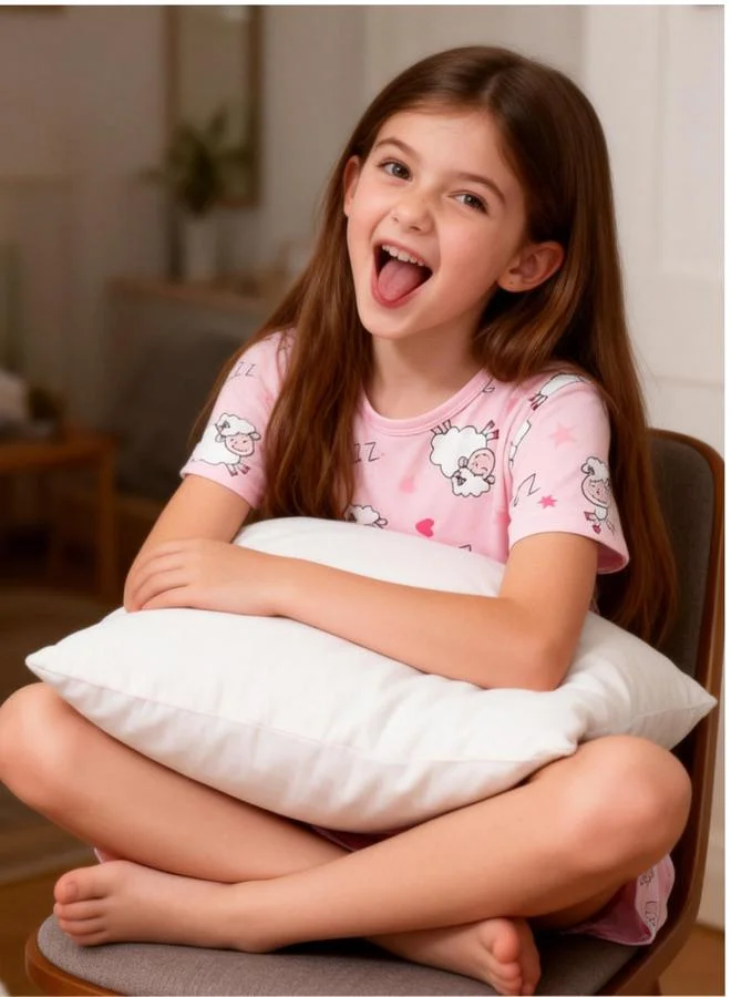 Take Two Girls Pink Sheep Print Short Sleeve Nightdress